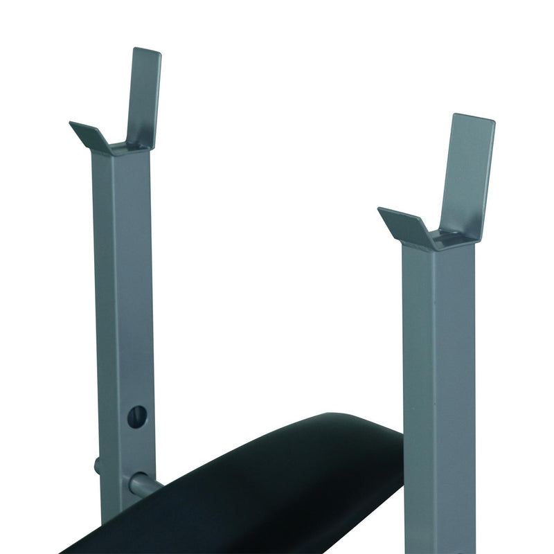 Panca Piana Sollevamento Pesi e Addominali Regolabile con Porta Bilanciere 165x68×114 cm Nera