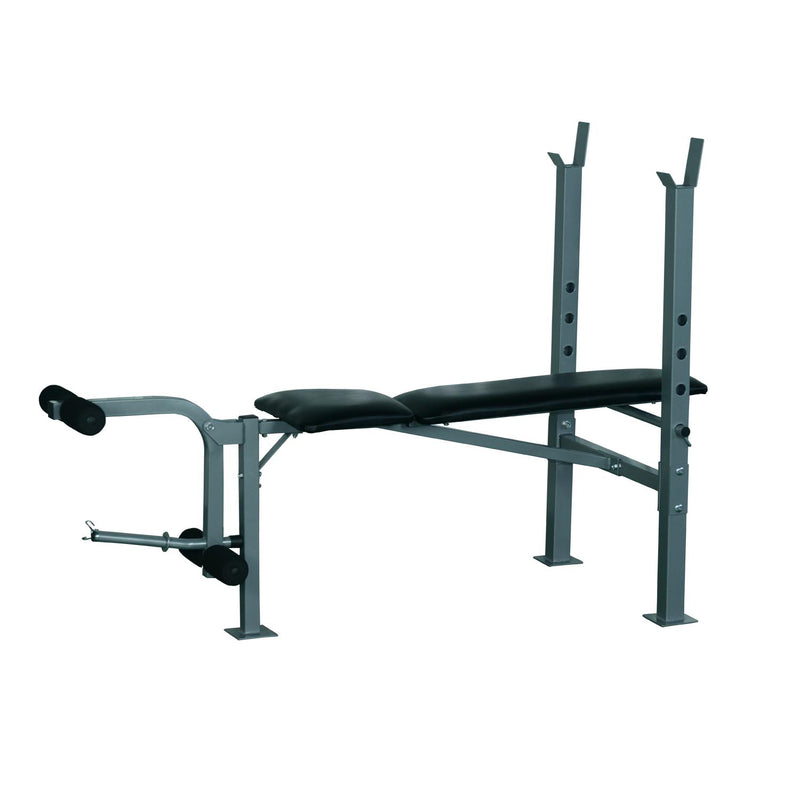 Panca Piana Sollevamento Pesi e Addominali Regolabile con Porta Bilanciere 165x68×114 cm Nera