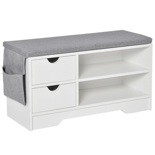 Scarpiera Salvaspazio in Legno Capacità 4 Paia 80.5 x 30.5 x 43.5 cm Bianca online