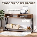 Tavolo Consolle per Ingresso 3 Ripiani 120x23,5x75 cm Noce e Nero