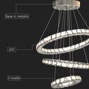 Lampadario a LED con Cristalli Altezza Regolabile 71W 40x120 cm Argento