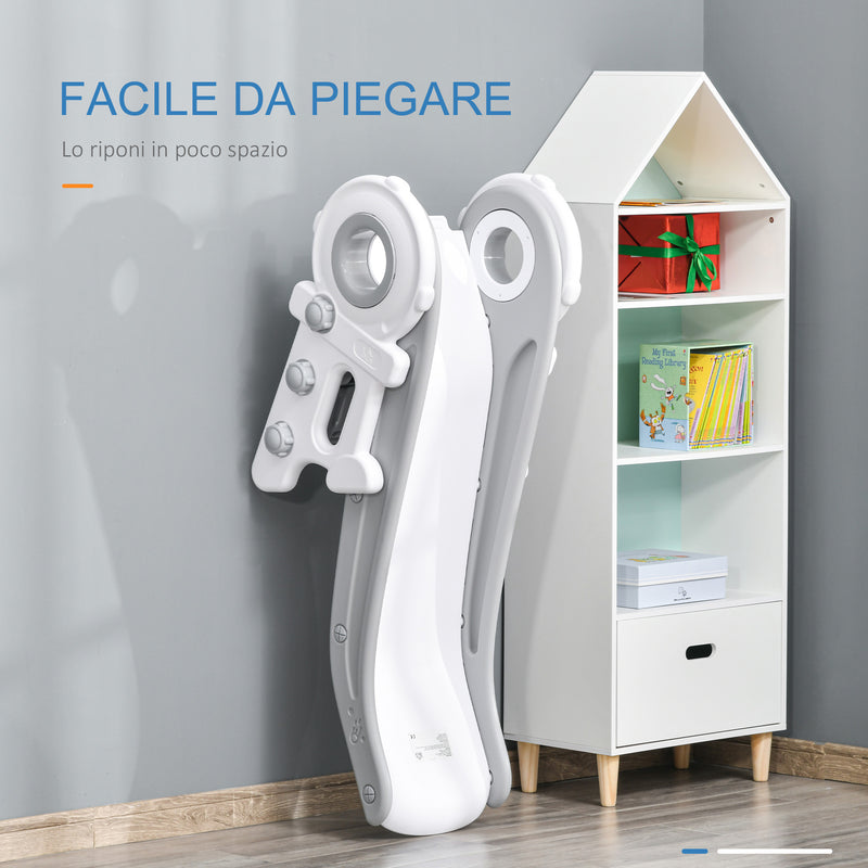 Scivolo per Bambini con 3 Scalini 133x52x58cm Grigio e Bianco