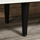 Mobile TV in Legno Truciolato e Metallo 140x30x42 cm Bianco e Nero