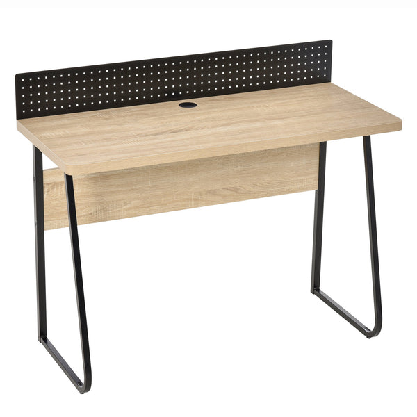 prezzo Scrivania con Foro Passacavi 110x48x90 cm in Legno e Metallo Nero
