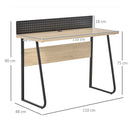 Scrivania con Foro Passacavi 110x48x90 cm in Legno e Metallo Nero