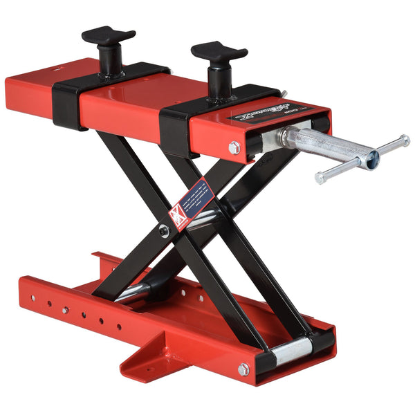 Cavalletto Alzamoto a Forbice 49,5x31x19-53 cm Regolabile in Metallo Rosso acquista