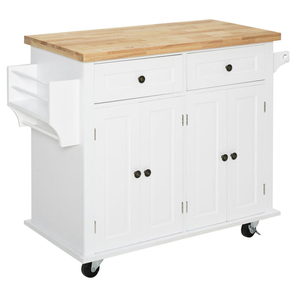 prezzo Carrello da Cucina Portavivande con Cassetti e Portaspezie 111x44,5x82,5 cm in Legno Bianco