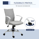 Sedia Ergonomica e Girevole da Ufficio in Tessuto Grigio 61x61x89-99 cm