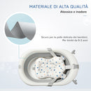 Vaschetta Bagnetto Pieghevole per Bambini 81,5x50,5x23,5 cm 0-3 Anni Grigio Bianco