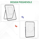 Rete Rimbalzo da Calcio 123x73x178,5 cm con Bersaglio in Metallo Nero