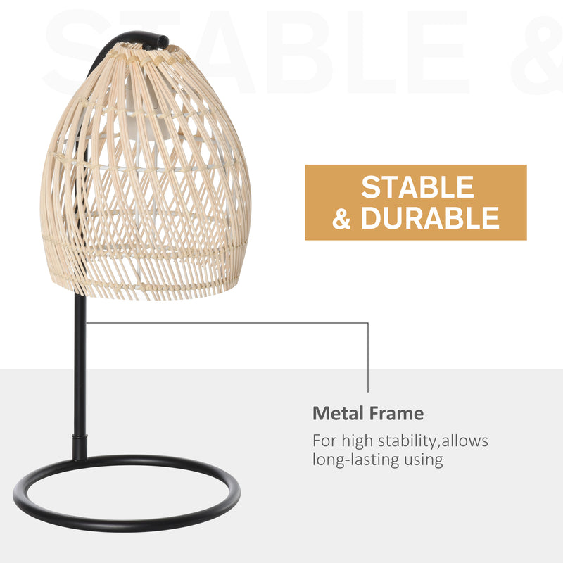 Lampada da Tavolo Ø20x41 cm E27 40W Paralume in Rattan Beige