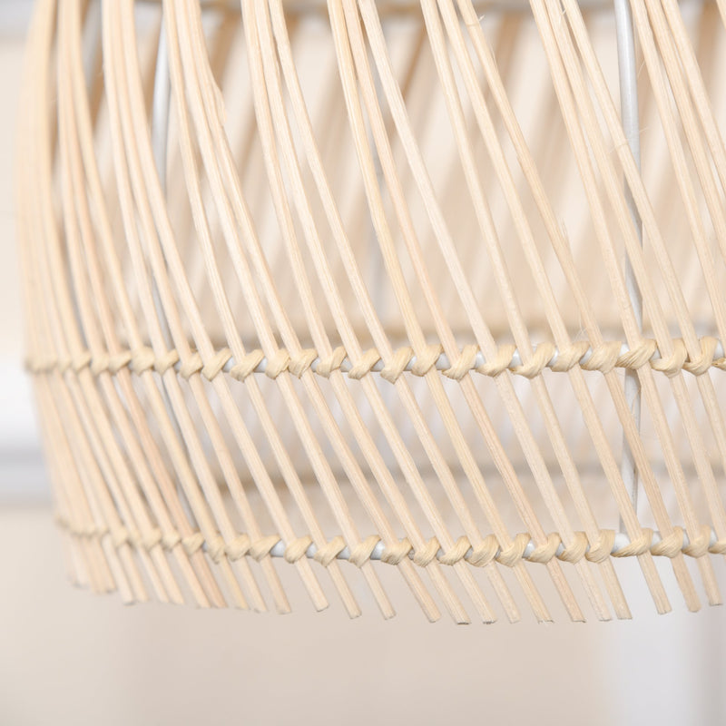 Lampada da Tavolo Ø20x41 cm E27 40W Paralume in Rattan Beige
