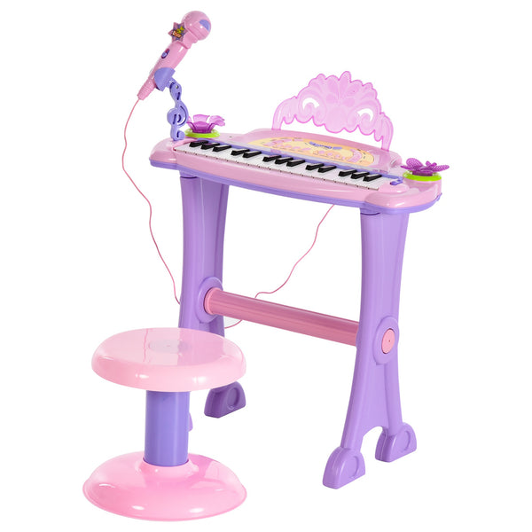 online Pianola 32 Tasti con Sgabello e Microfono Karaoke Mp3 e Registratore Rosa