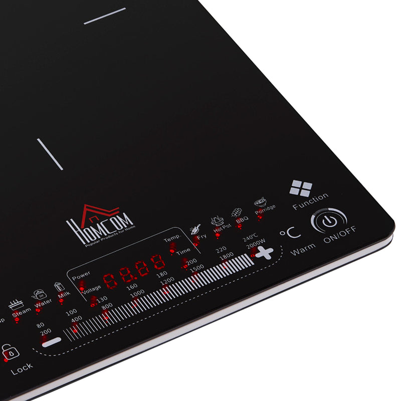 Piastra a Induzione Portatile 37x29x4,1 cm con Display LED Nera