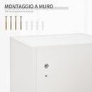 Armadietto per Medicinali 30x20x70 cm con Serratura in Legno e Vetro Bianco
