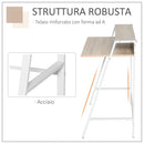 Scrivania da Ufficio 84x45x85 cm in Legno e Metallo Rovere