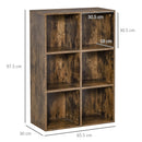 Libreria 6 Ripiani 65,5x30x97,5 cm in Legno Marrone