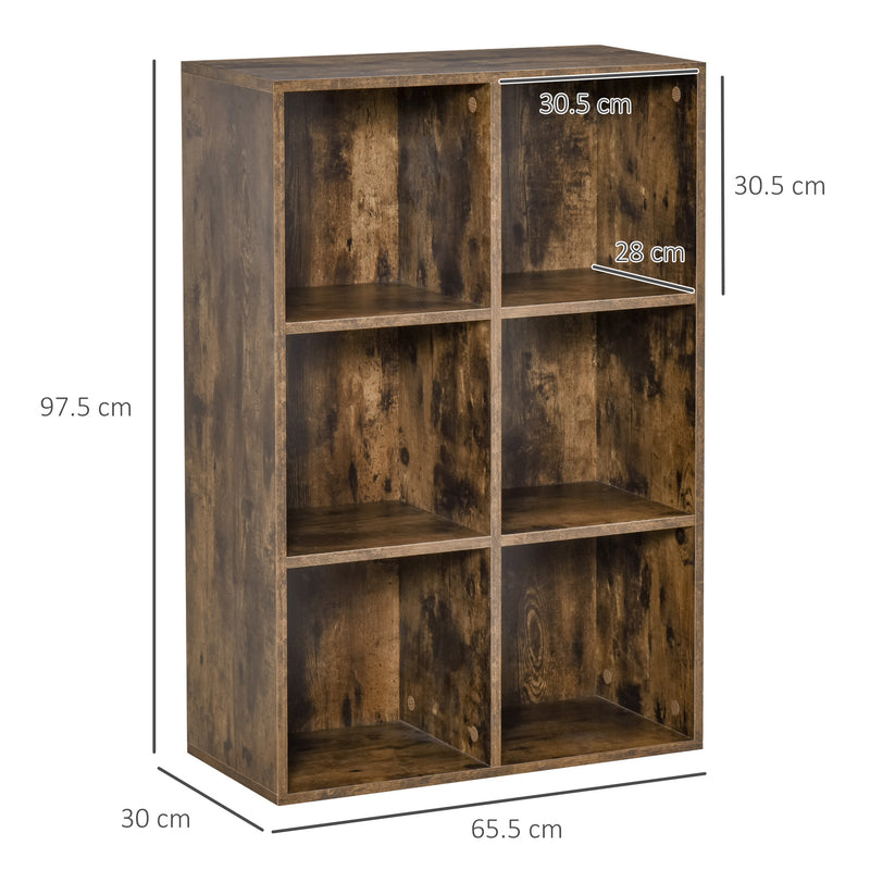 Libreria 6 Ripiani 65,5x30x97,5 cm in Legno Marrone