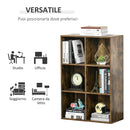 Libreria 6 Ripiani 65,5x30x97,5 cm in Legno Marrone