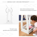 Specchio per Cameretta Bambini 40x30x104 cm con Scaffale Bianco