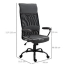 Sedia Poltrona Direzionale da Ufficio 58x61,5x117-125 cm in Tessuto Grigio