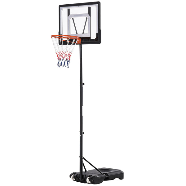 online Canestro da Basket da Esterno Altezza Regolabile 160-210 cm in Acciaio con Ruote Nero