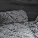 Coprisedile Posteriore Auto per Cani 160x145 cm in Tessuto Effetto Velluto Grigio