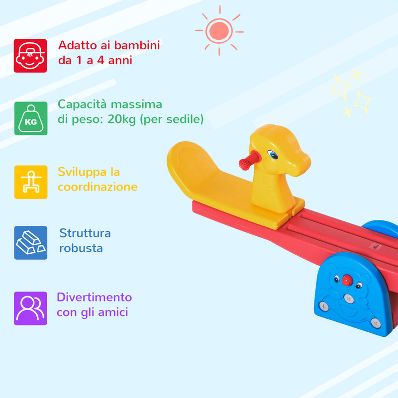 Altalena a Bilico per Bambini 150x32x60 cm in Plastica Multicolore