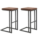 Set 2 Sgabelli da Bar 40,5x43x76 cm in Similpelle e Metallo Marrone