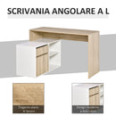 Scrivania Angolare da Ufficio 120x92x75,5 cm in Legno Rovere e Bianco