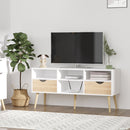 Mobile TV 117x39x57 cm in Truciolare Bianco e Rovere