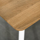 Set Tavolo da Pranzo con 2 Panche in MDF e Metallo Bianco