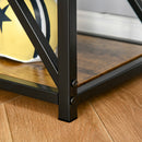 Libreria a Muro 6 Ripiani 64x30x165 cm in Truciolare e Metallo Marrone e Nero