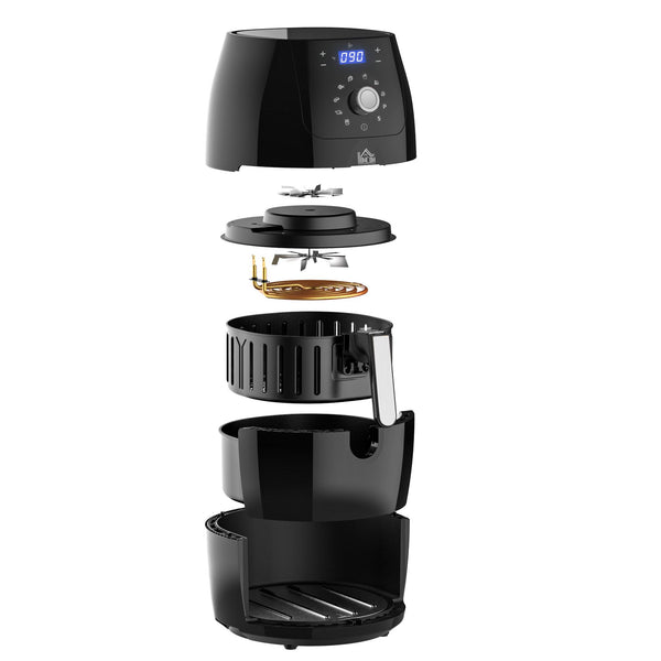 Friggitrice Elettrica ad Aria Calda 41x33x37 cm 1700W Capacità 5,5L Nera prezzo