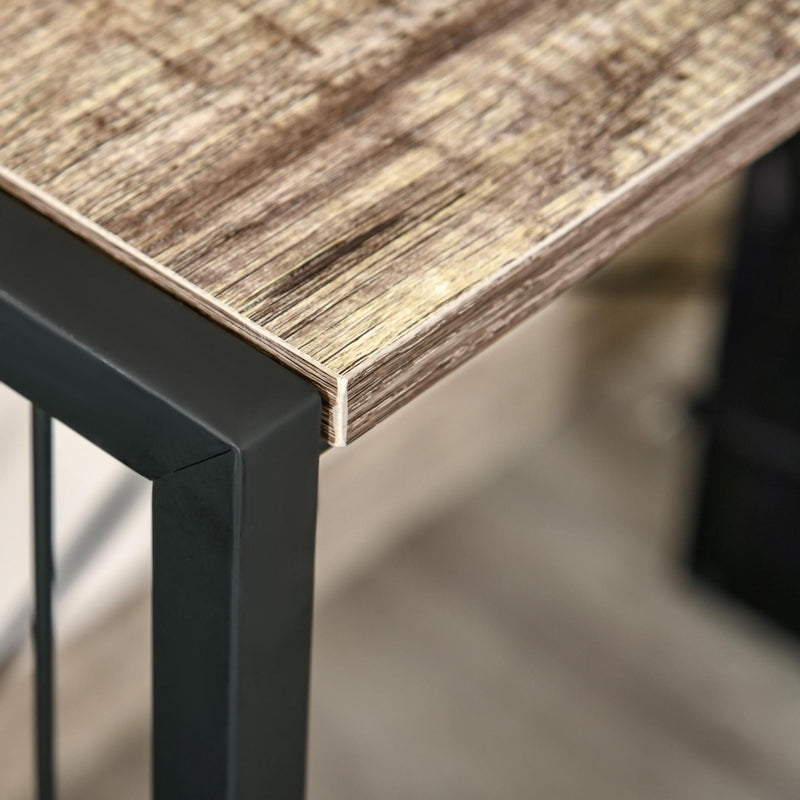 Scrivania Pieghevole 90x45x74 cm in Legno e Metallo Marrone