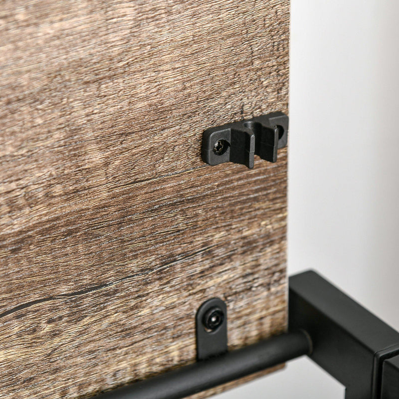 Scrivania Pieghevole 90x45x74 cm in Legno e Metallo Marrone