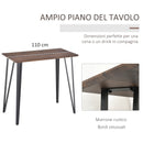 Tavolo Rettangolare  110x60x102 cm in MDF e Metallo Marrone