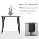 Tavolo Rettangolare  110x60x102 cm in MDF e Metallo Marrone