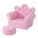 Poltroncina Imbottita per Bambini 58x40,5x49 cm con Poggiapiedi Rosa