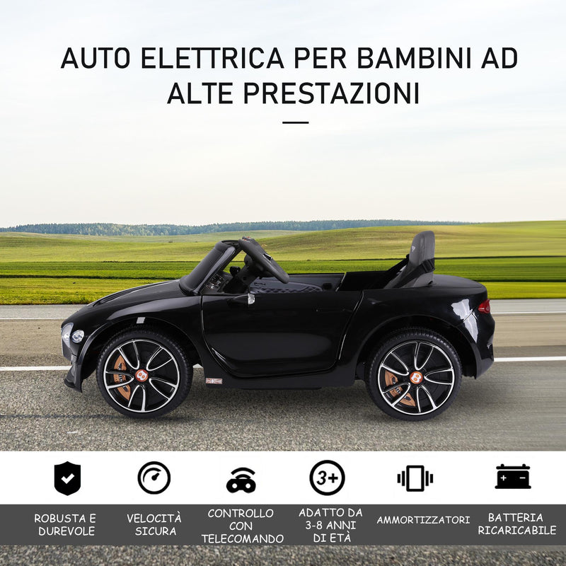 Macchina Elettrica per Bambini 6V con Licenza Bentley Nera