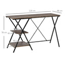 Scrivania da Ufficio 120x48x78 cm in Metallo e Truciolare Marrone