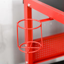 Scrivania da Gaming Angolare 125x125x75 cm in Metallo Nero e Rosso