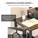 Scrivania da Ufficio 120x60x73,5 cm in Metallo e Truciolare Marrone e Nero