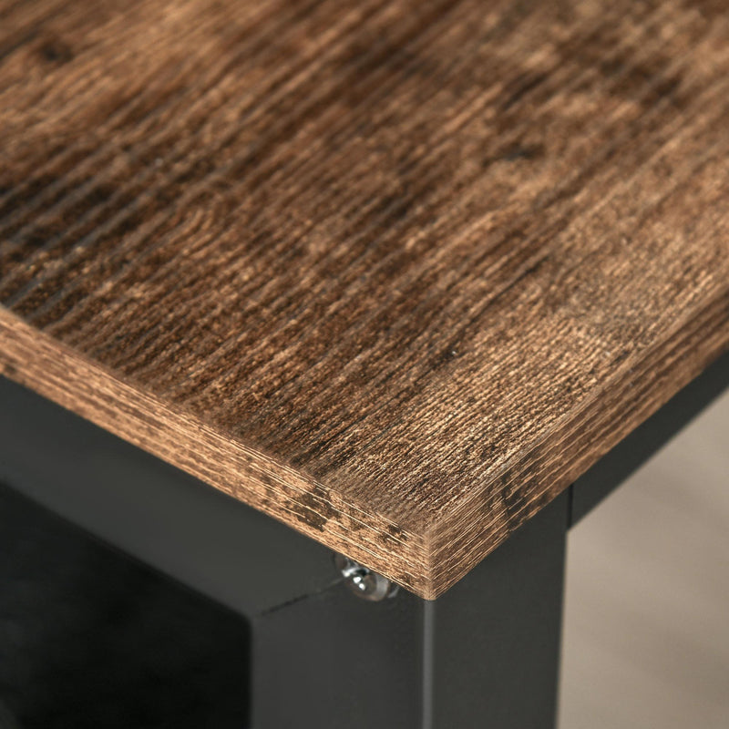 Scrivania da Ufficio 120x60x73,5 cm in Metallo e Truciolare Marrone e Nero