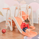 Scivolo per Bambini 158x117x97 cm con Altalena e Canestro Beige