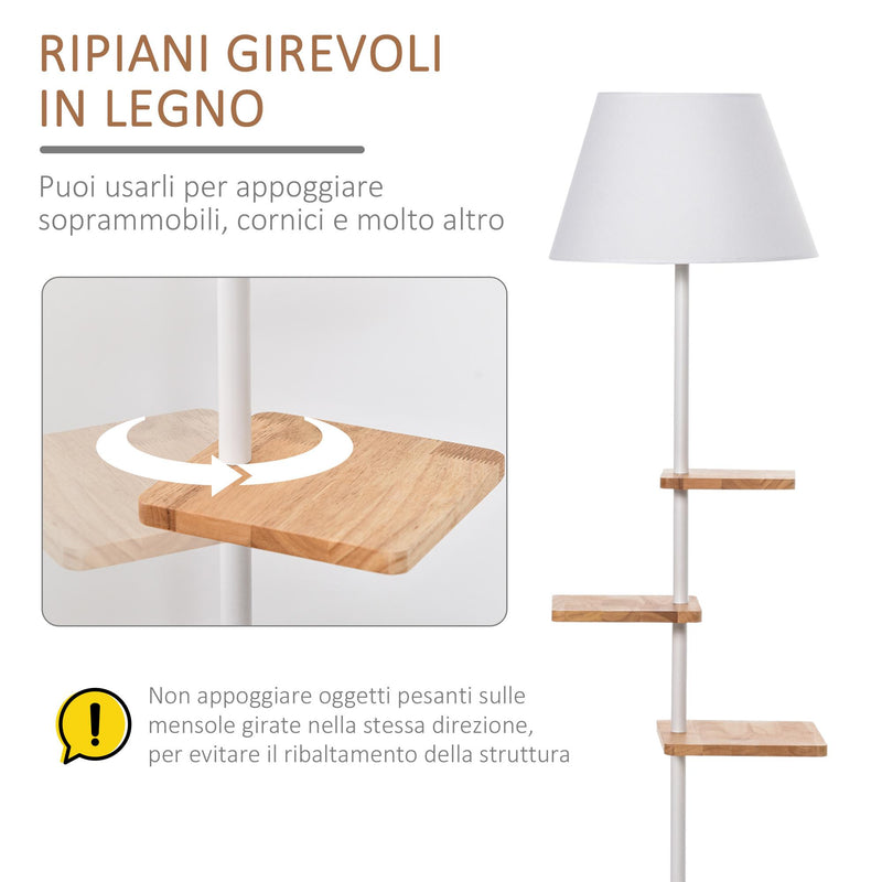 Lampada da Terra Ø38x155 cm E27 40W Base in Marmo Bianco