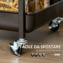 Carrello da Cucina 118x36,5x82 cm con Ripiano Pieghevole Marrone