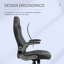 Sedia da Gaming Ergonomica 70,5x70x113-121 in Tessuto Grigio