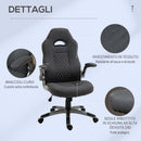 Sedia da Gaming Ergonomica 70,5x70x113-121 in Tessuto Grigio