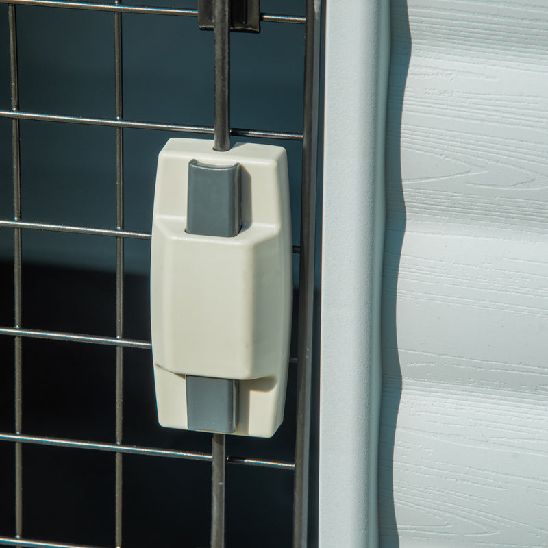 Cuccia per Cani Taglia Piccola 91x69x66 cm con Cancelletto Rimovibile Bianca e Verde